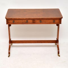 Antique Regency Style Burr Elm Writing Table