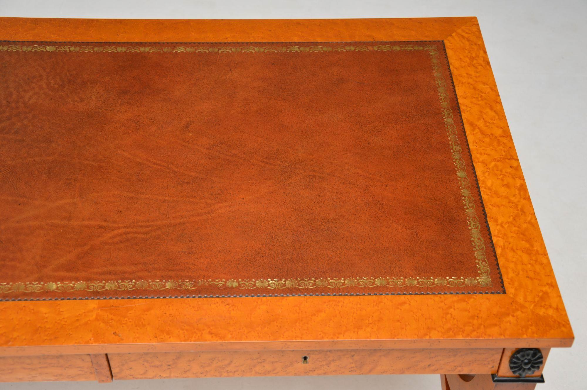 Antique Regency Style Burr Maple Leather Top Writing Table 5