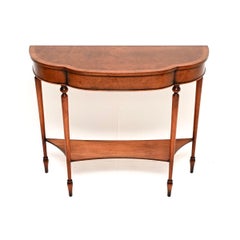 Antique Regency Style Burr Walnut Console Table