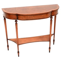 Antique Regency Style Burr Walnut Console Table