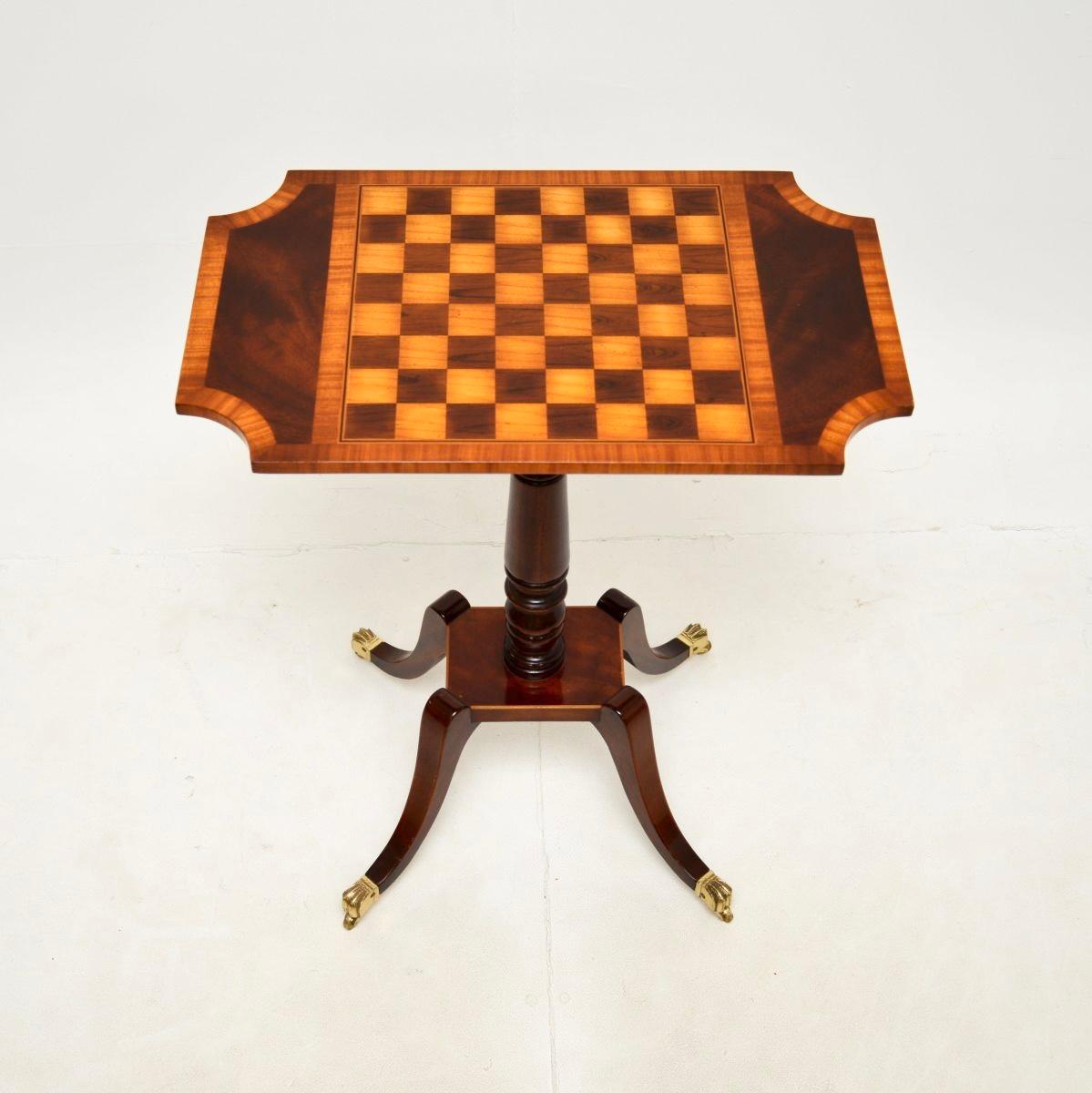 British Antique Regency Style Chess Table For Sale