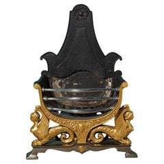 Antique Regency Style Compact Cast Iron Fire Grate