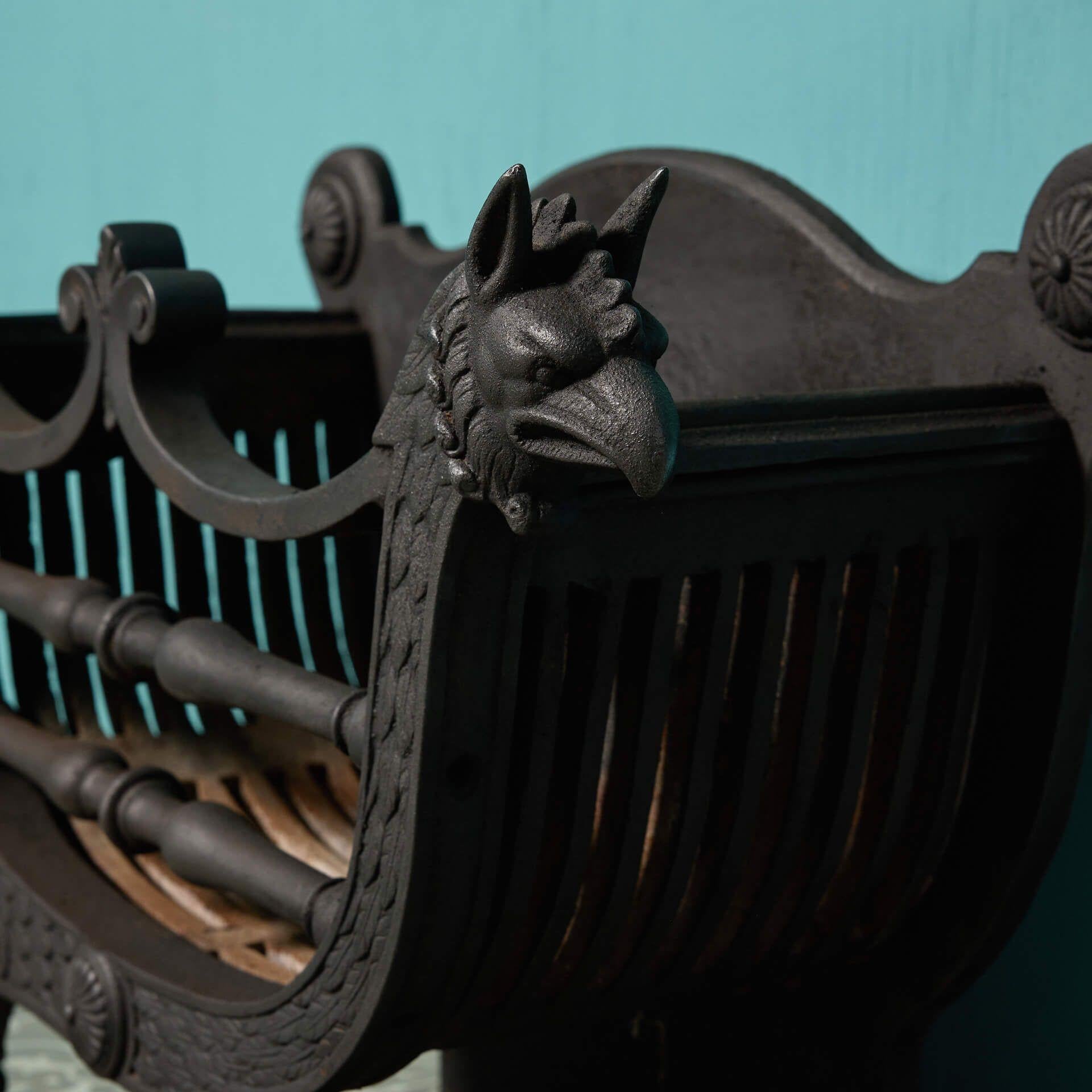 Neoclassical Antique Regency Style Fire Grate For Sale