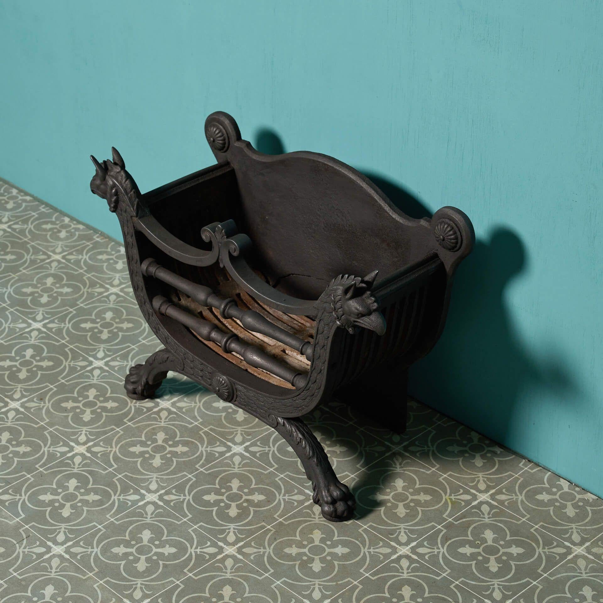 19th Century Antique Regency Style Fire Grate For Sale