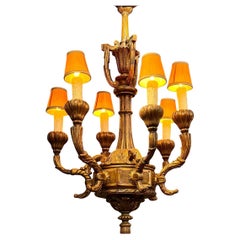 Antiker Giltwood-Kronleuchter im Regency-Stil