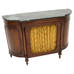 Antique Regency Style Grill Front Marble Top Sideboard