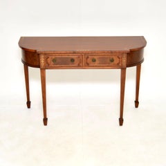 Antique Regency Style Inlaid Brass Console Table