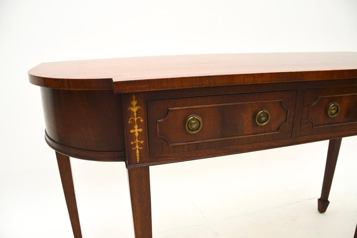 Mid-20th Century Antique Regency Style Inlaid Brass Console Table For Sale