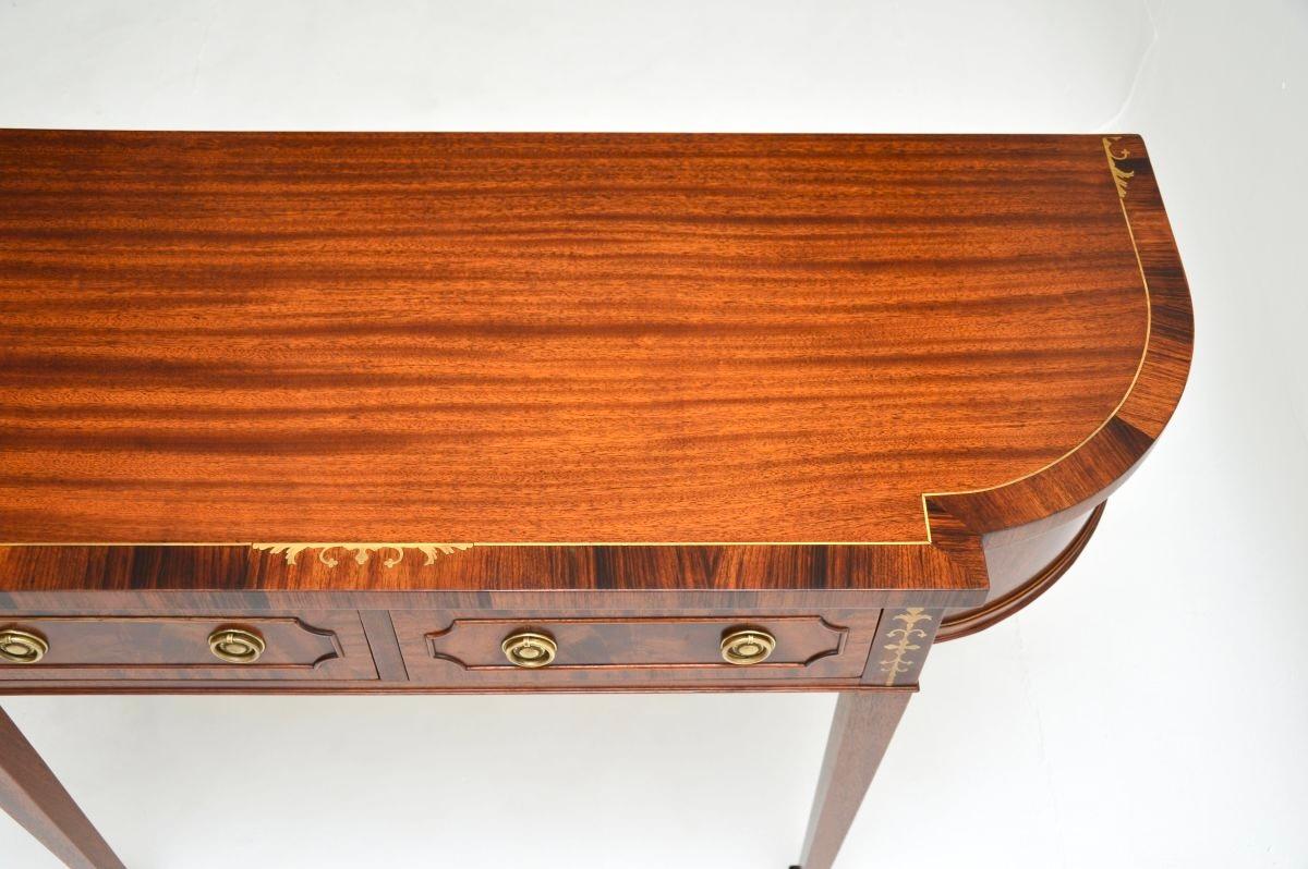 Antique Regency Style Inlaid Brass Console Table 1