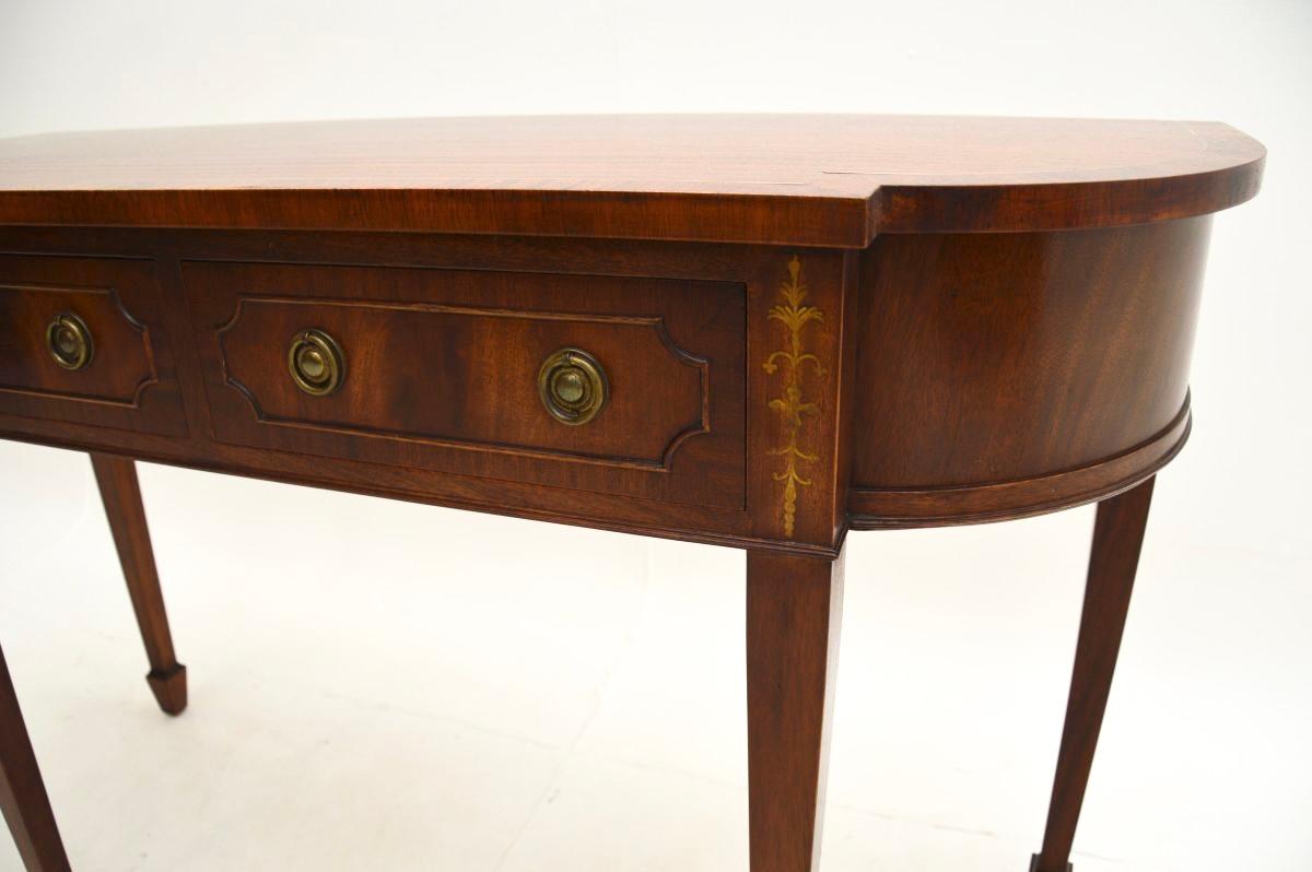 Antique Regency Style Inlaid Brass Console Table For Sale 1