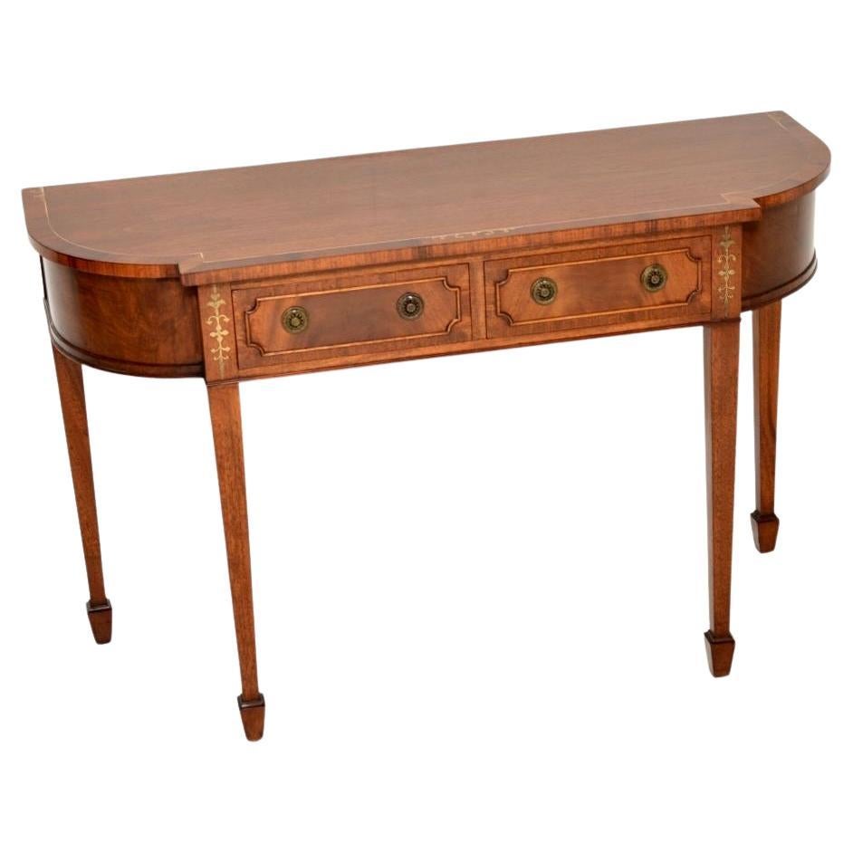 Antique Regency Style Inlaid Brass Console Table For Sale