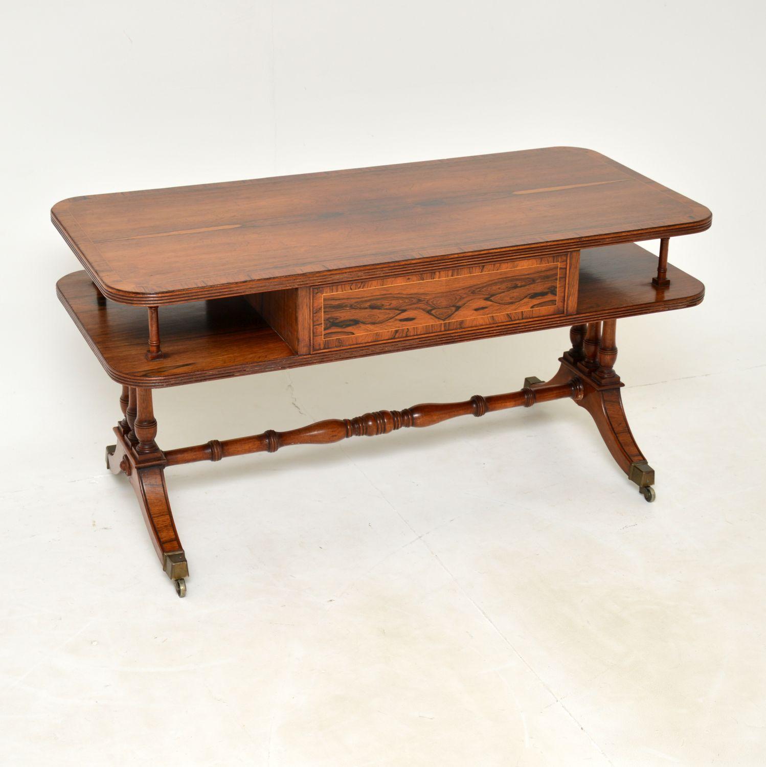 Antique Regency Style Inlaid Coffee Table 4