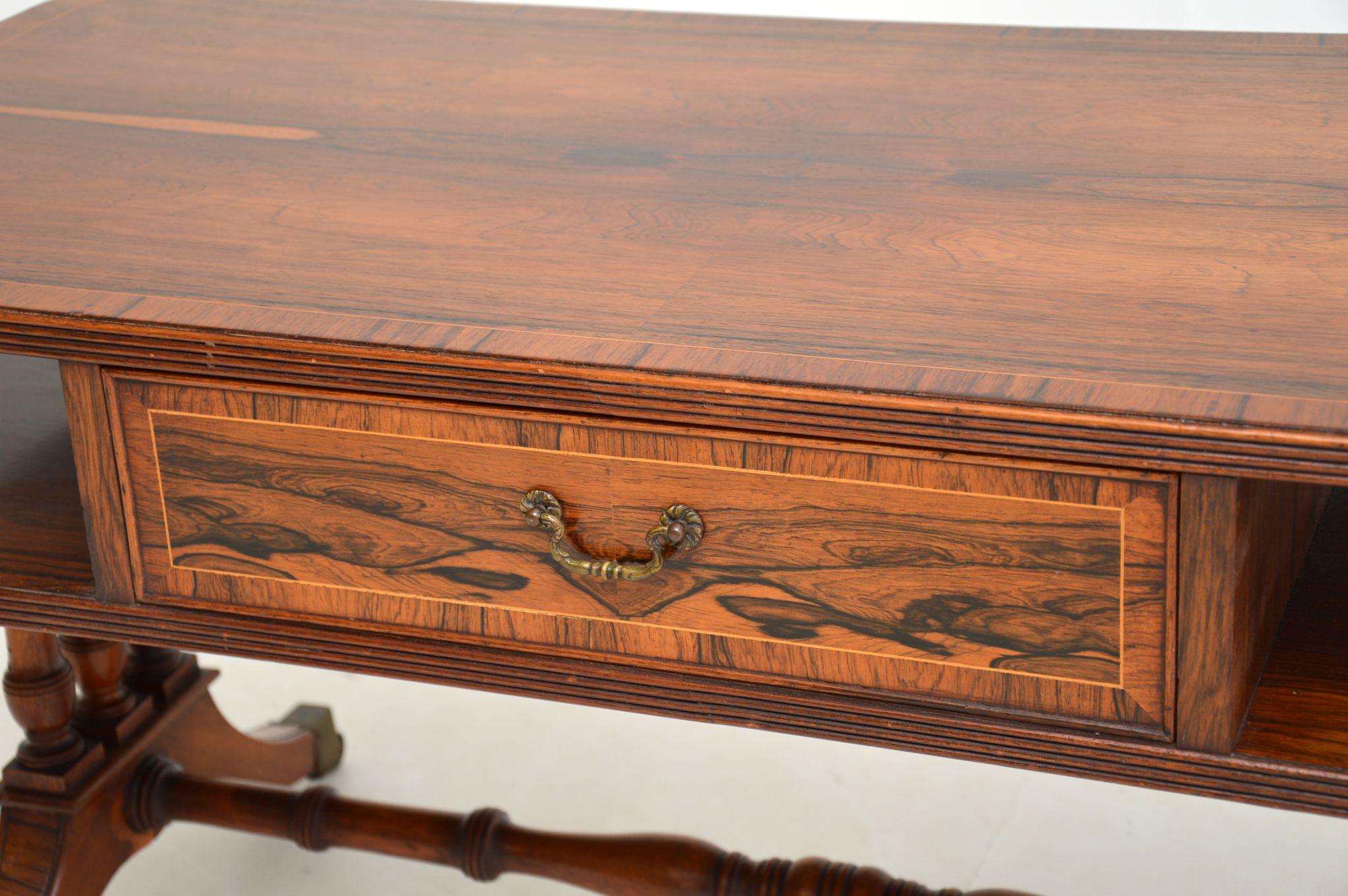 Wood Antique Regency Style Inlaid Coffee Table