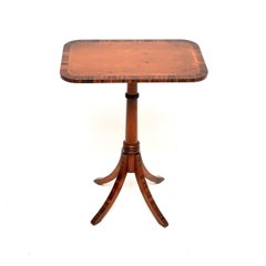 Antique Regency Style Inlaid Yew Wood Side Table