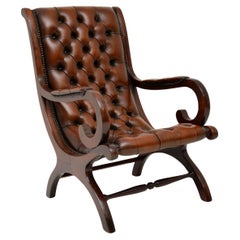 Antique Regency Style Leather Armchair