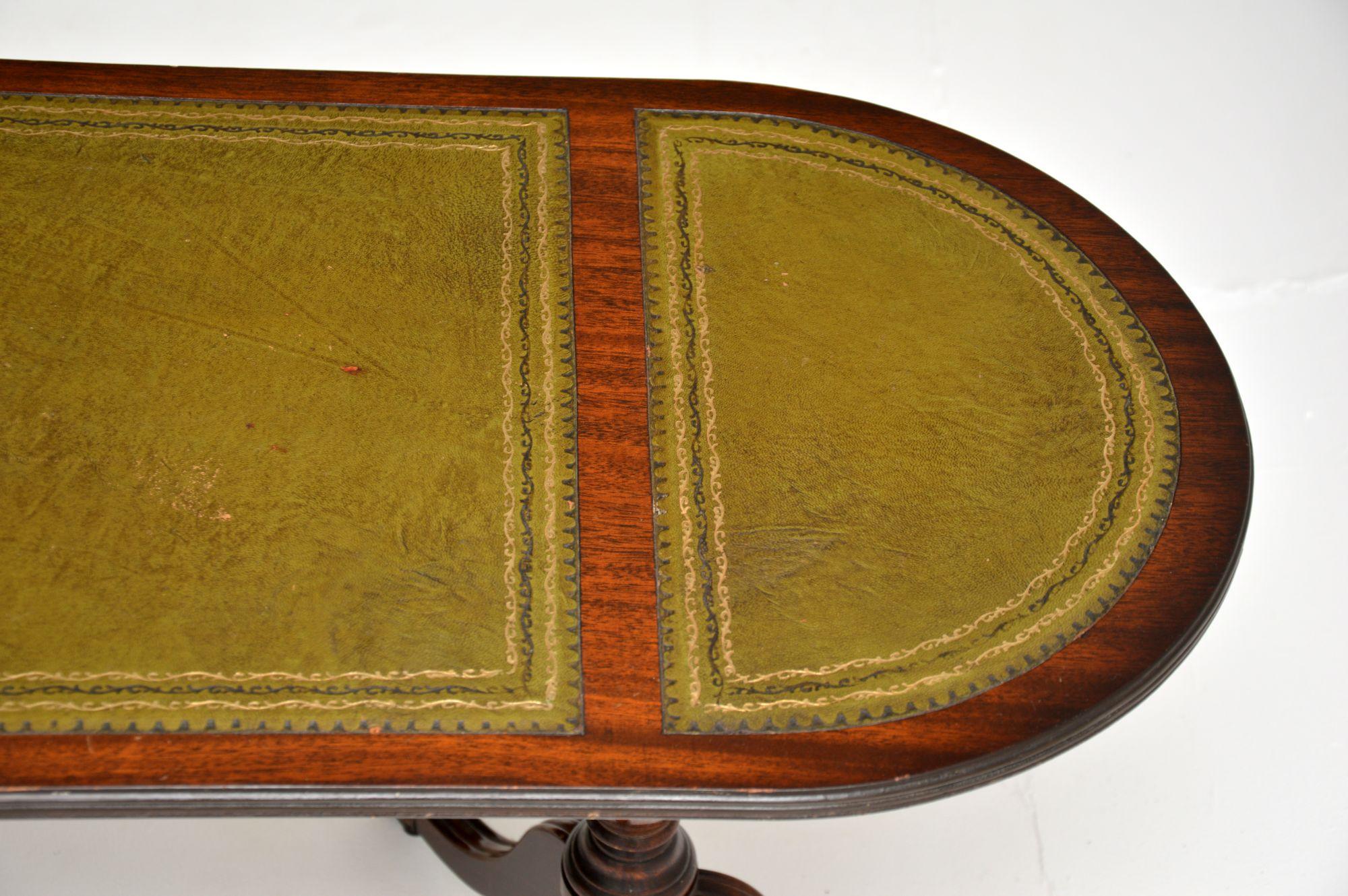 20th Century Antique Regency Style Leather Top Coffee Table