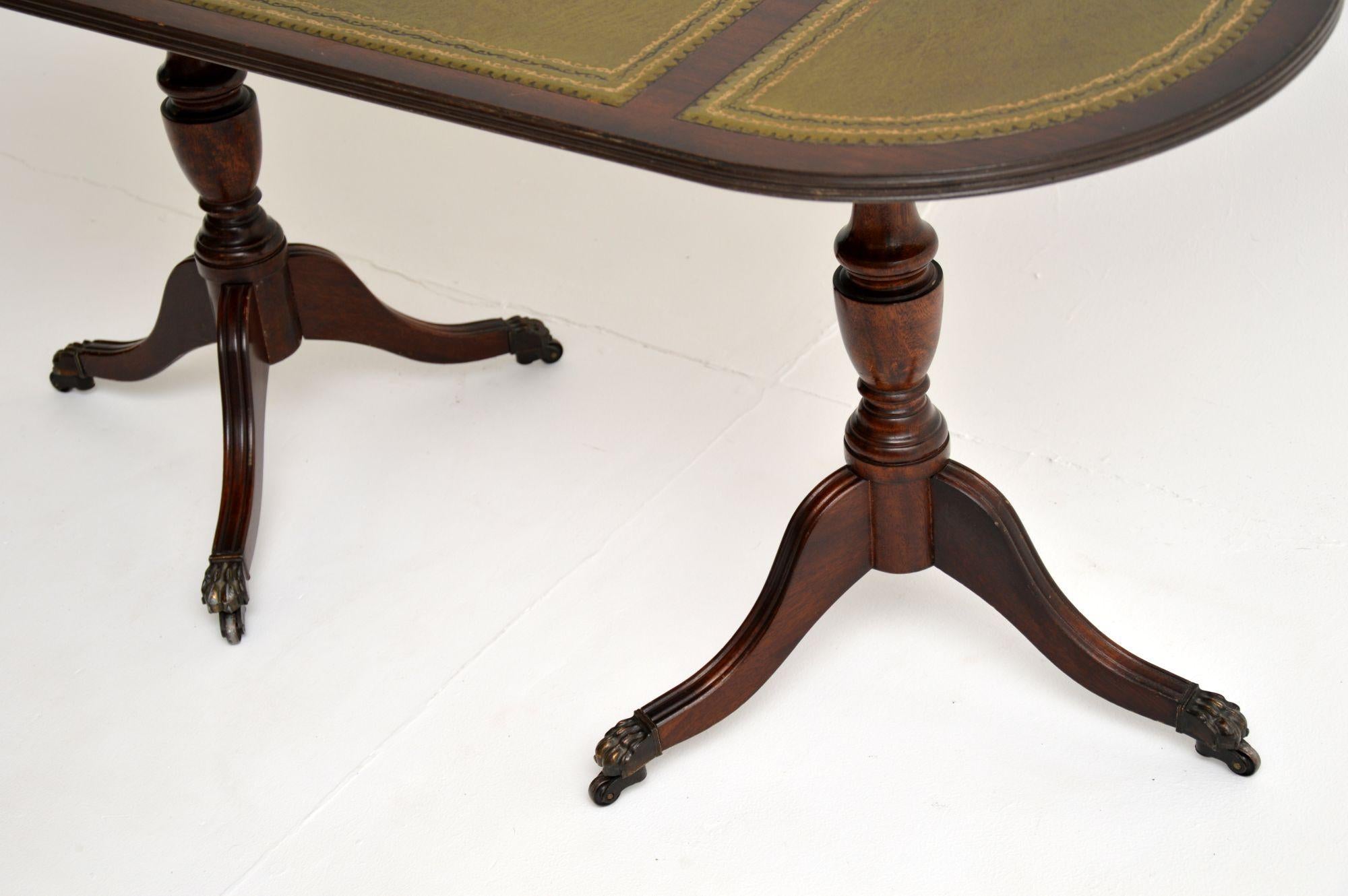 Antique Regency Style Leather Top Coffee Table 1