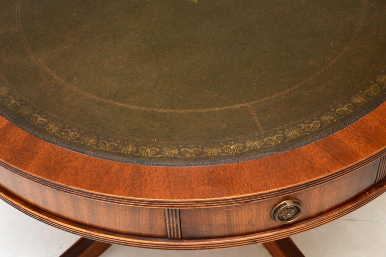 Antique Regency Style Leather Top Coffee Table For Sale at 1stDibs