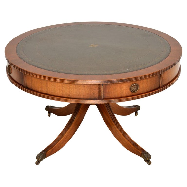 Antique Regency Style Leather Top Coffee Table For Sale at 1stDibs