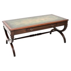 Antique Regency Style Leather Top Coffee Table