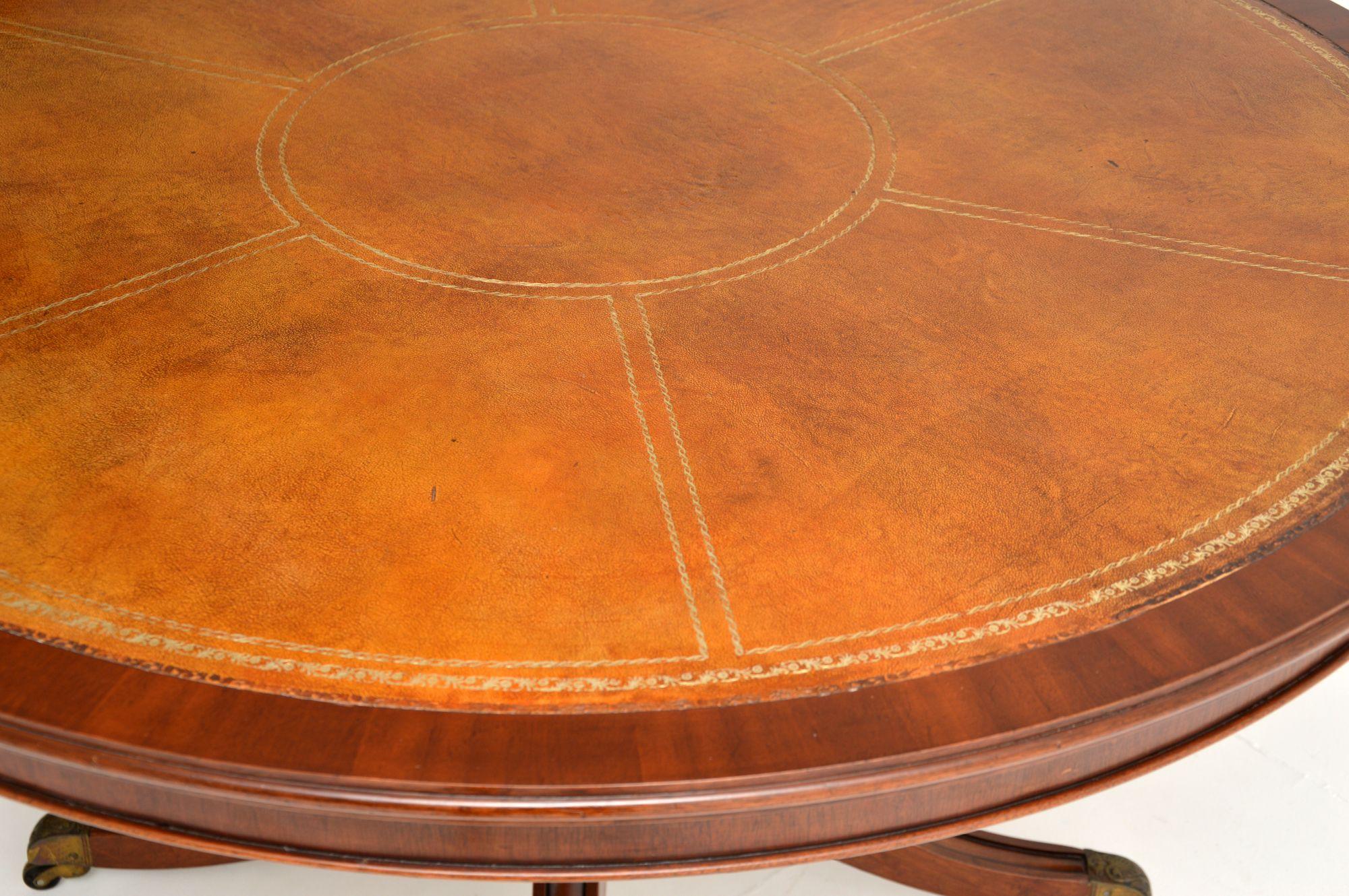 Antique Regency Style Leather Top Dining / Centre Table 1