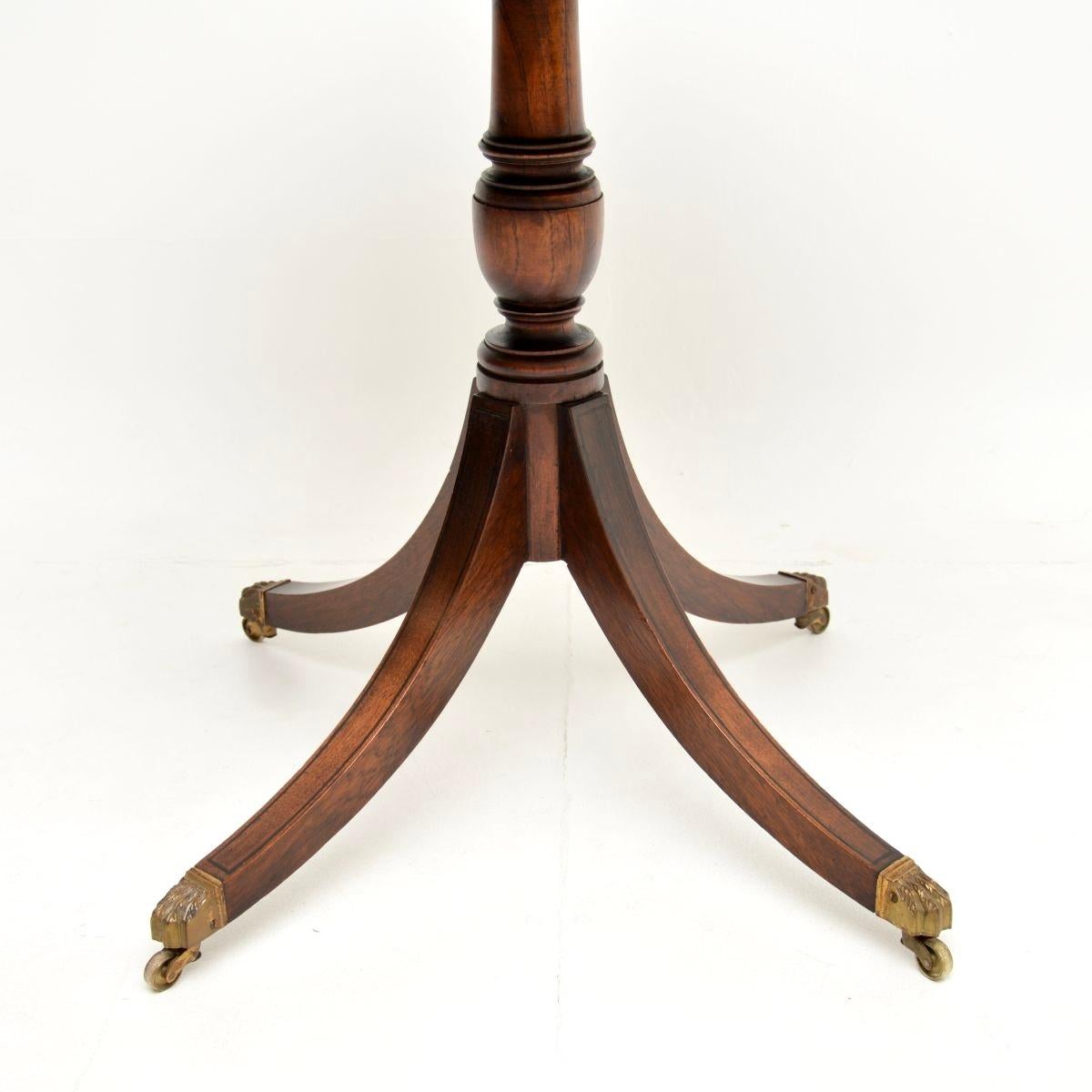 Antique Regency Style Leather Top Drum Table For Sale 5
