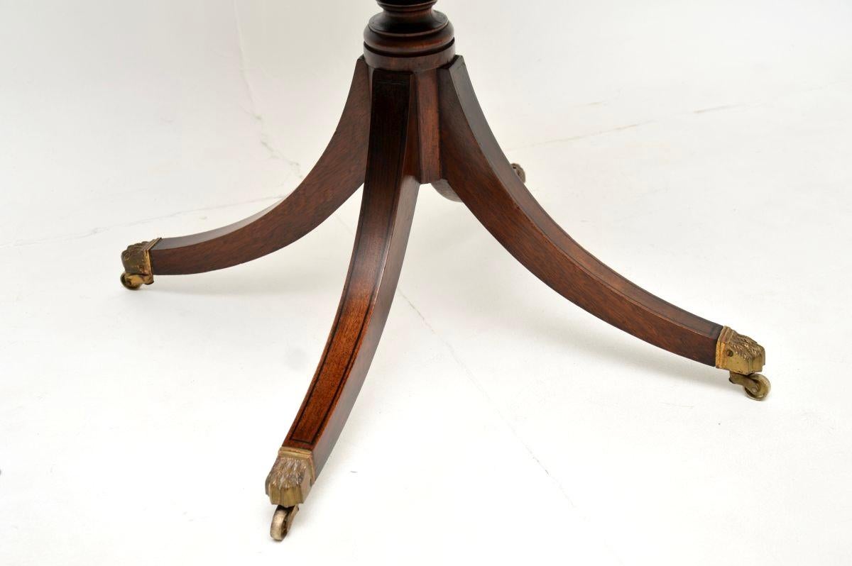 Antique Regency Style Leather Top Drum Table For Sale 6