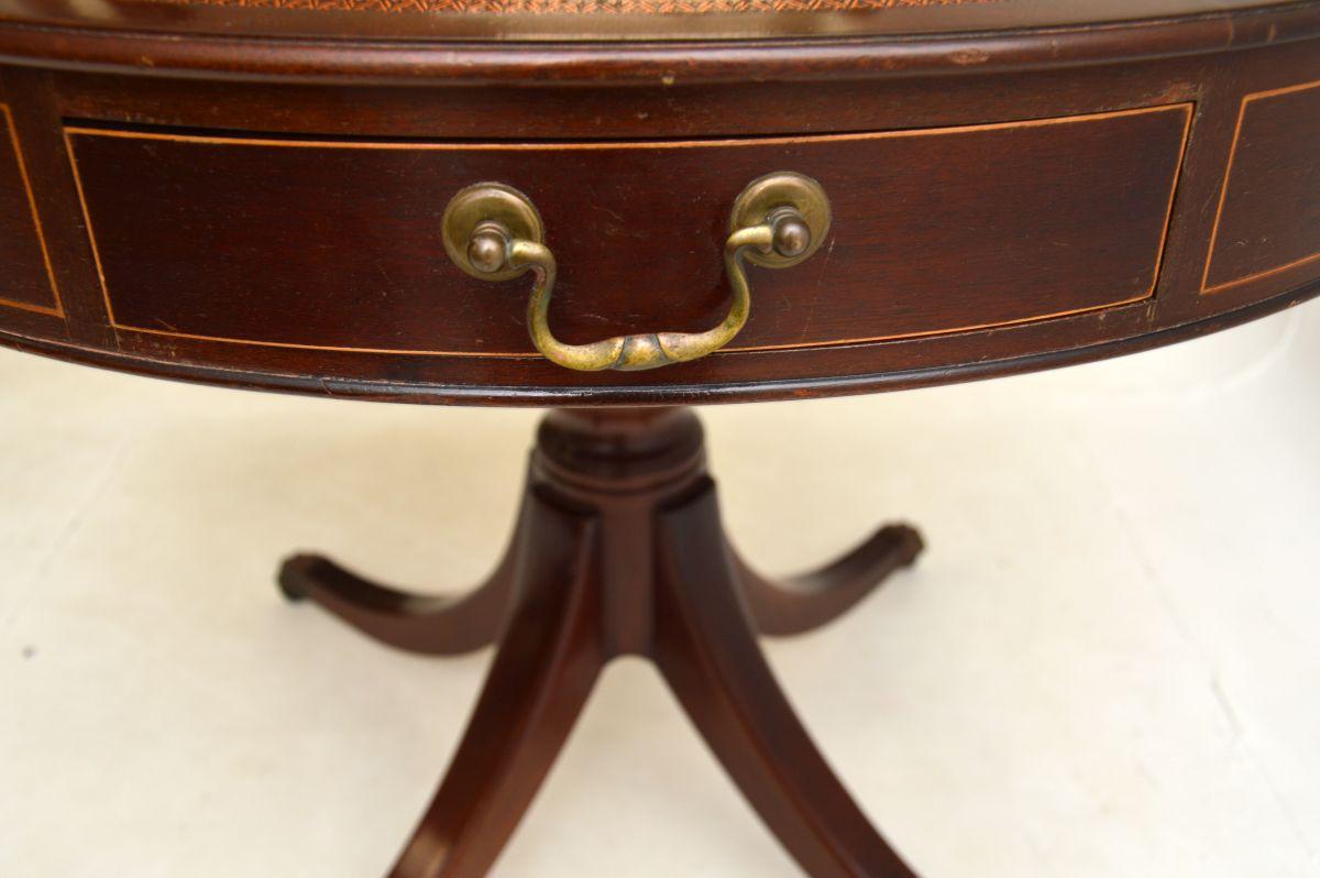 Antique Regency Style Leather Top Drum Table 3