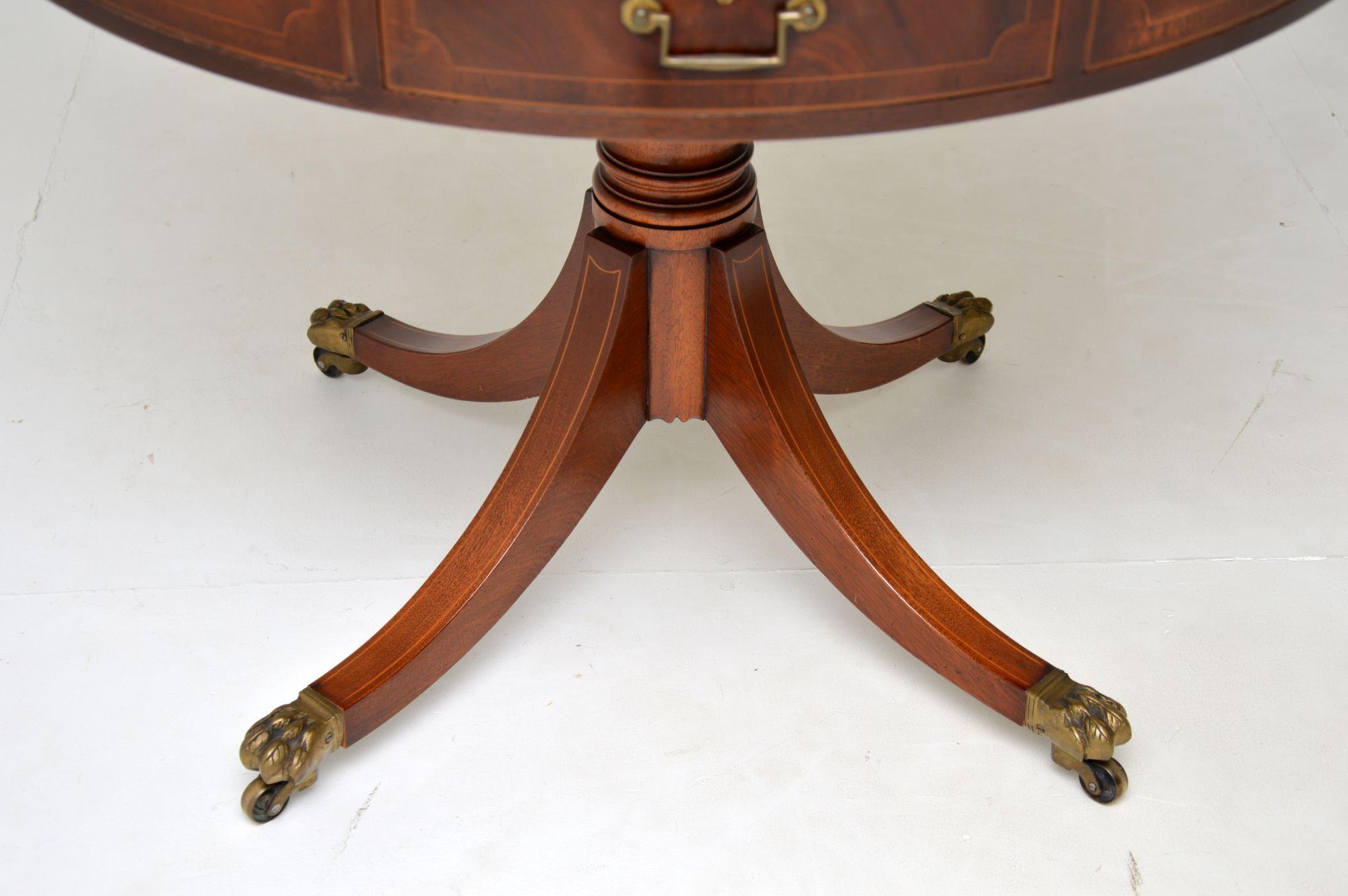 Antique Regency Style Leather Top Drum Table 4