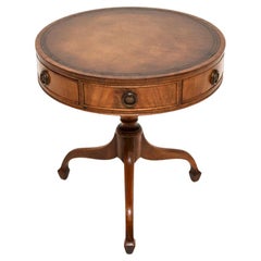 Antique Regency Style Leather Top Drum Table Antique Regency Style Leather Top Drum Table