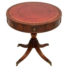 Antique Regency Style Leather Top Drum Table Antique Regency Style Leather Top Drum Table