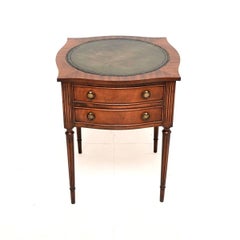 Antique Regency Style Leather Top Side Table