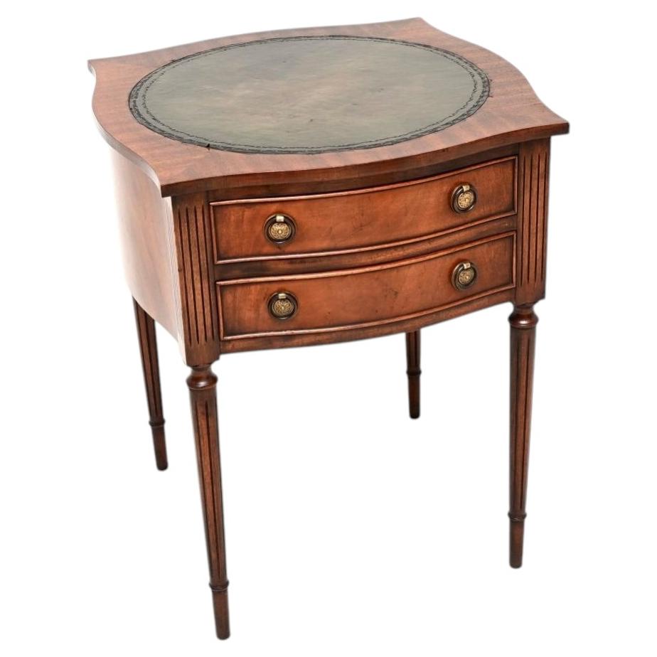 Antique Regency Style Leather Top Side Table