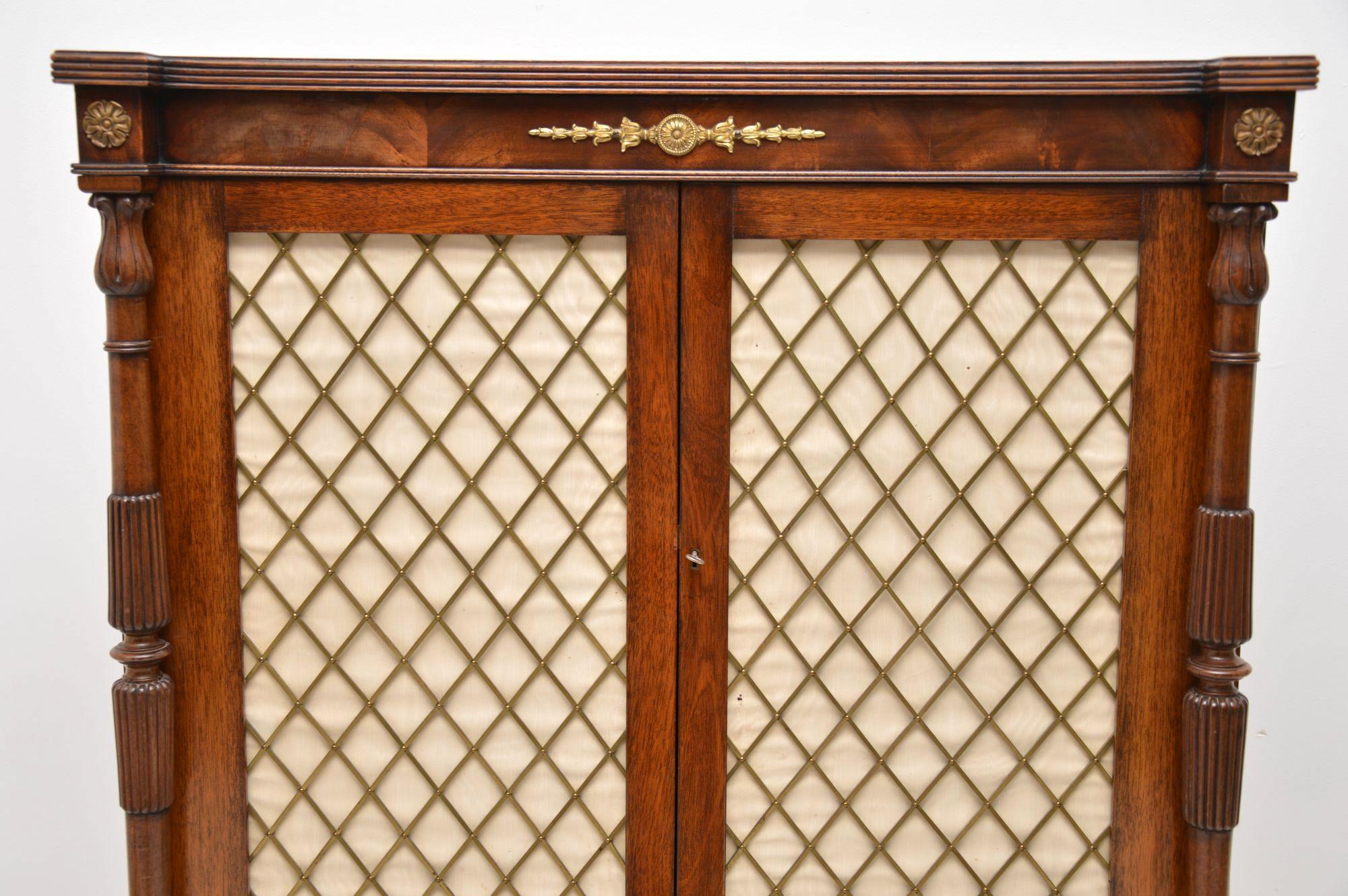 Mid-20th Century Antique Regency Style Mahogany Grill Front Drinks Cabinet