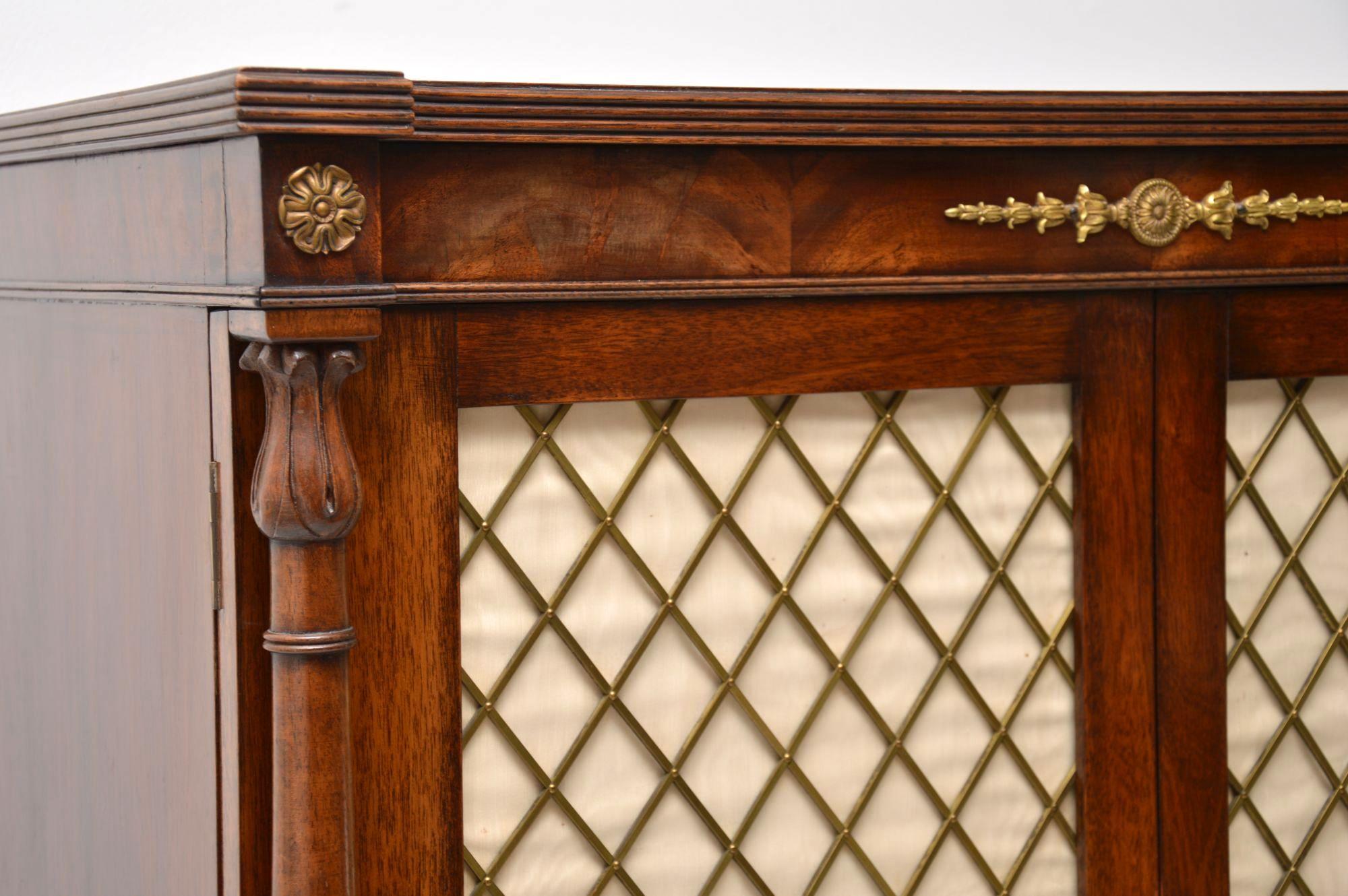 Antique Regency Style Mahogany Grill Front Drinks Cabinet 1