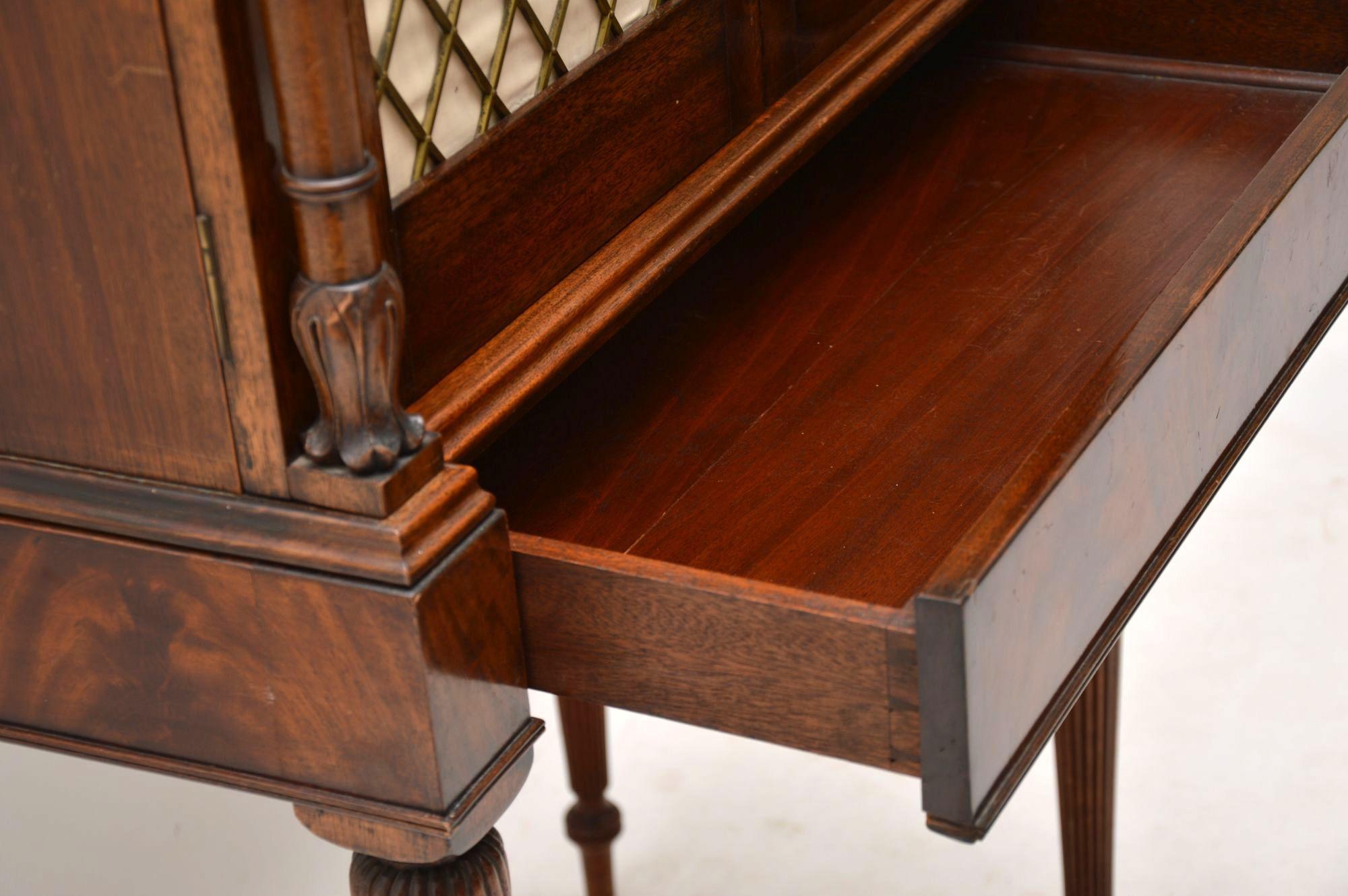 Antique Regency Style Mahogany Grill Front Drinks Cabinet 3