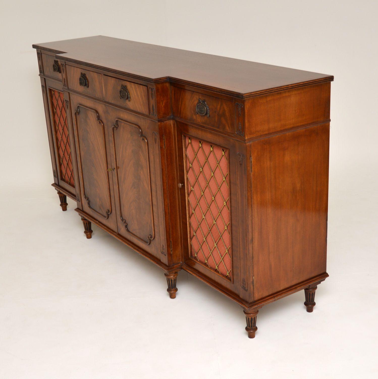 Antique Regency Style Mahogany Grill Front Sideboard 5