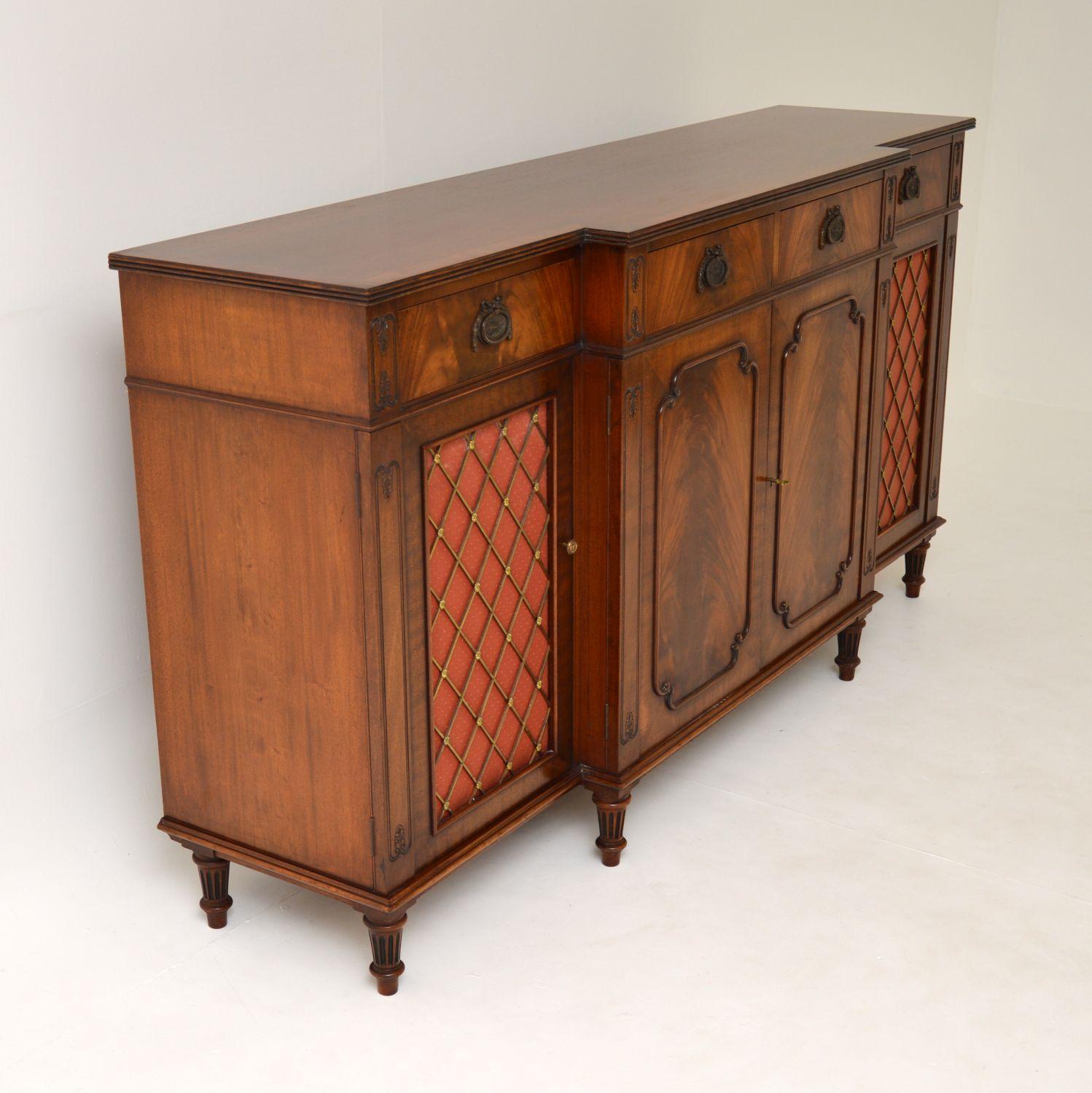 Antique Regency Style Mahogany Grill Front Sideboard 4