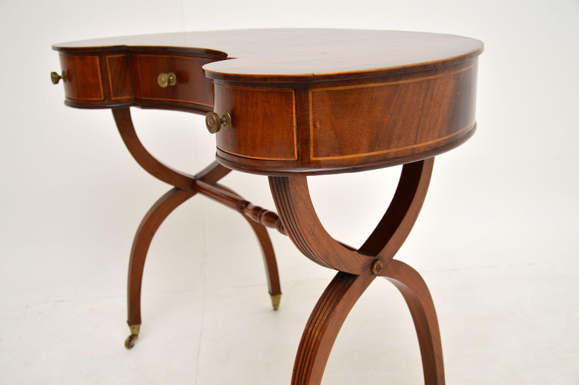 Antique Regency Style Mahogany Kidney Desk / Dressing Table 4