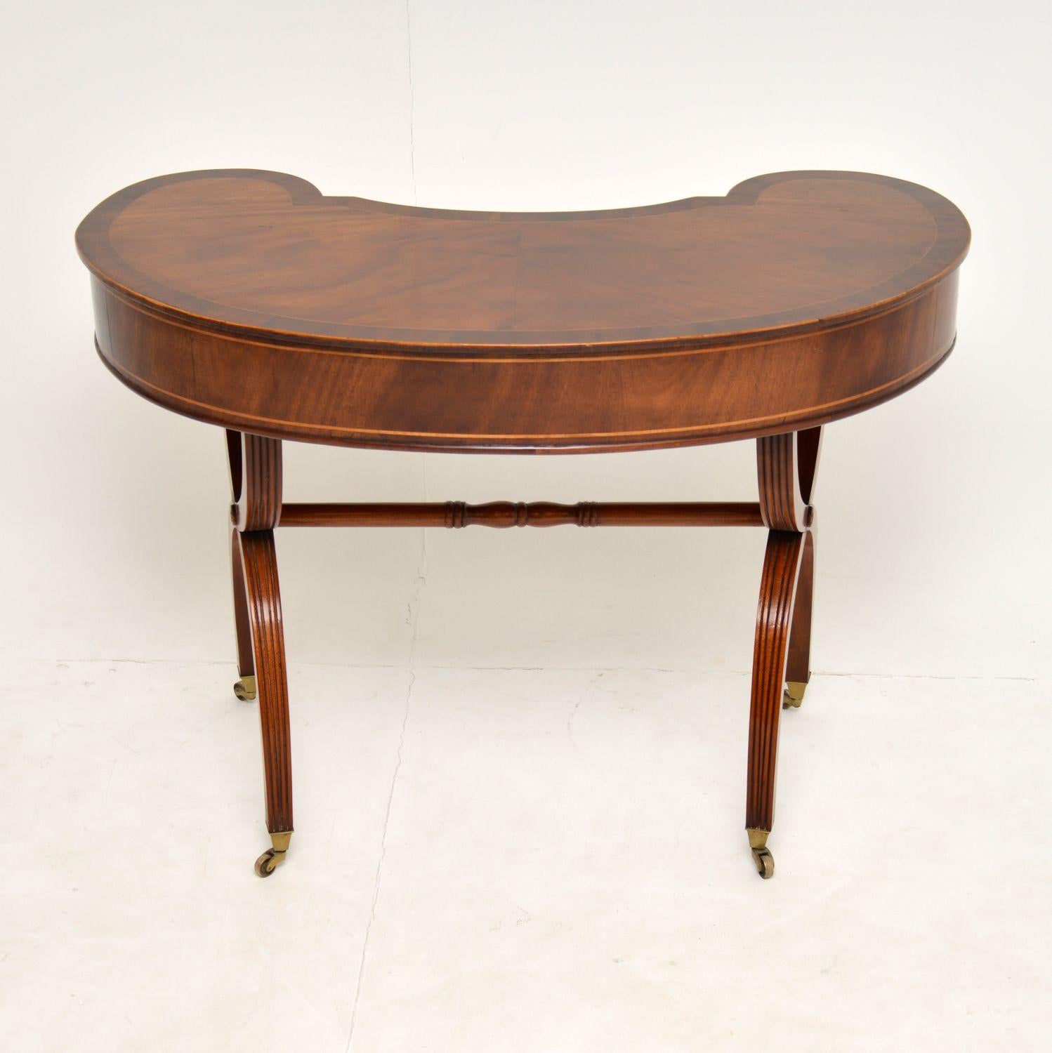 Antique Regency Style Mahogany Kidney Desk / Dressing Table 5