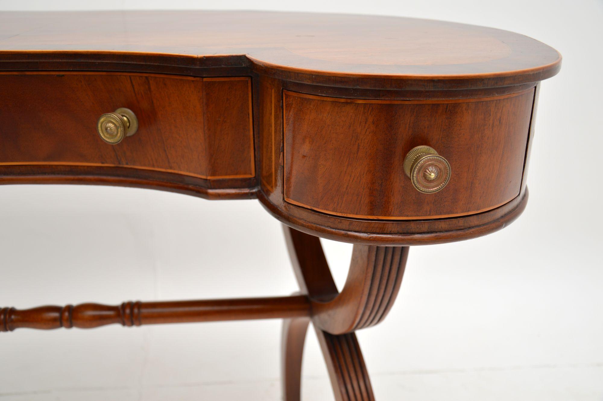 Antique Regency Style Mahogany Kidney Desk / Dressing Table 1