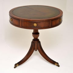 Antique Regency Style Mahogany and Leather Drum Table