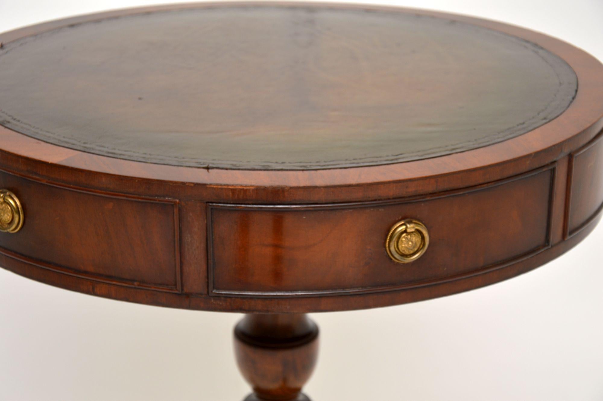 Antique Regency Style Mahogany and Leather Drum Table 2