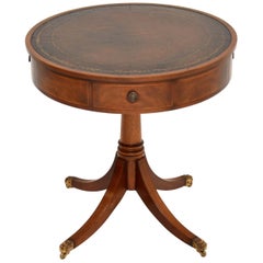 Antique Regency Style Mahogany Leather Top Drum Table