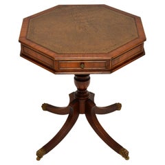 Antique Regency Style Mahogany Leather Top Drum Table