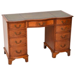 Antique Regency Style Mahogany Leather Top Pedestal Desk