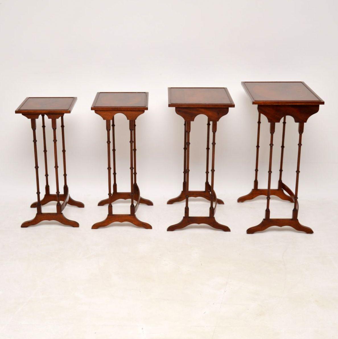 Early 20th Century Antique Regency Style Mahogany Nest of Four Tables