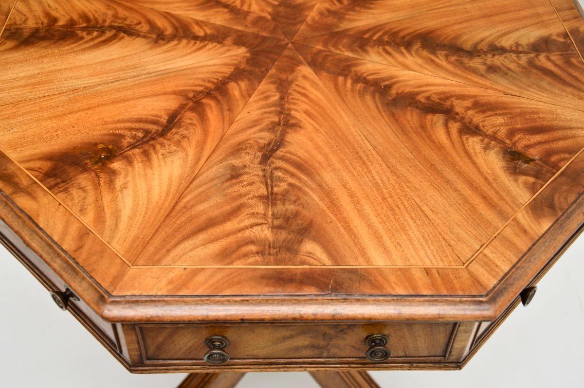 Antique Regency Style Octagonal Drum Table 1