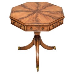 Antique Regency Style Octagonal Drum Table