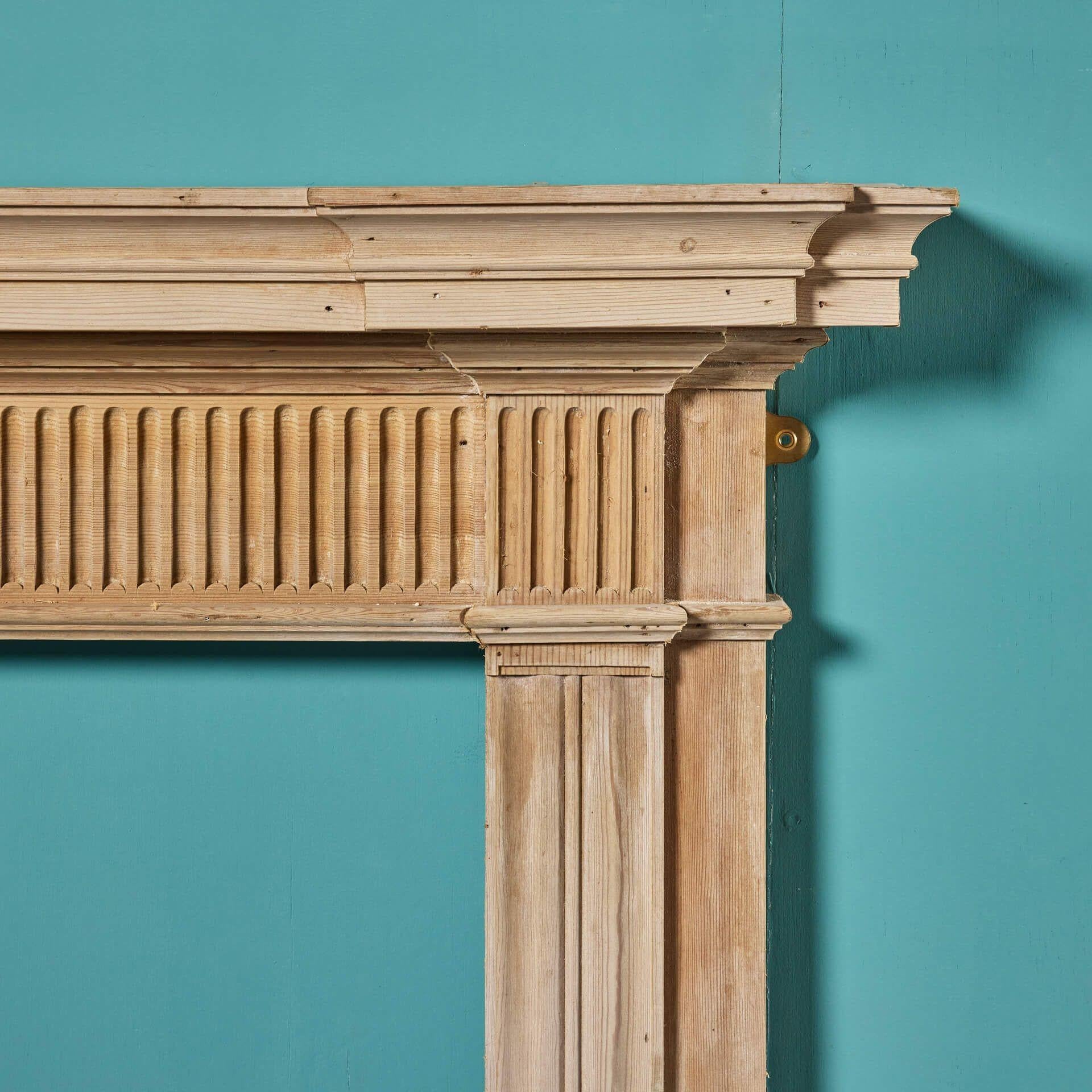 English Antique Regency Style Pine Fire Mantel For Sale